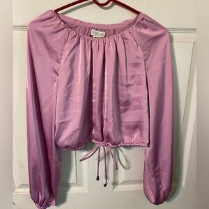 Rachel Zoe Size (S) Lavender Long Sleeve Crop Top.